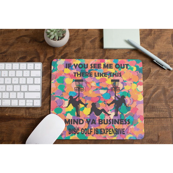 Disc Golf Funny Stripper Man Confetti Mousepad Mouse Pad Computer Golf Gift - Picture 2 of 3